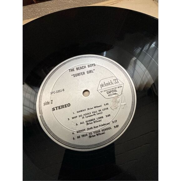 The Beach Boys – Surfer Girl - 1973 - Pickwick/33 SPC-3351 Vinyl LP - Picture 5 of 8